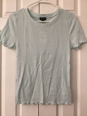 Splendid Light Mint Ribbed Short-Sleeve Tee